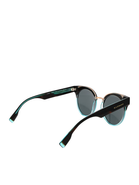 Women's Sunglasses with Brown Tartaruga Plastic Frame and Blue Lens