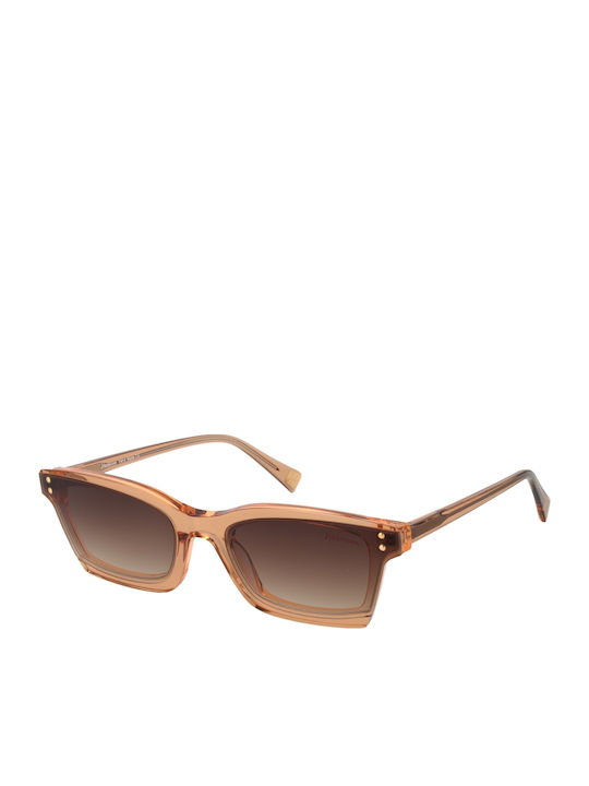 Ana Hickmann Women's Sunglasses with Brown Plastic Frame and Gray Gradient Lens HI9099 H01