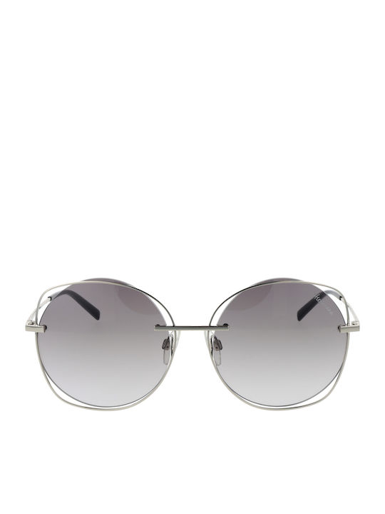 Ana Hickmann Women's Sunglasses with Silver Metal Frame and Gray Gradient Lens