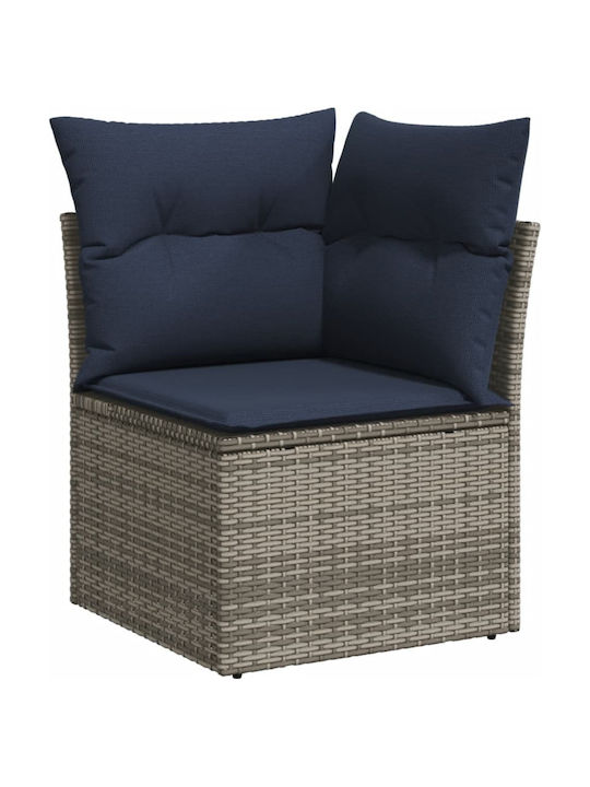 Outdoor Rattan Bench With Cushions 55x62x69cm