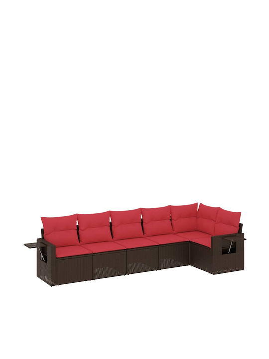 Ecksofa Outdoor Rattan mit Kissen 62x62x69cm