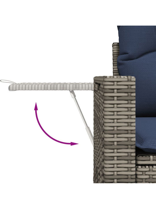 Ecksofa Outdoor Rattan mit Kissen 62x62x69cm