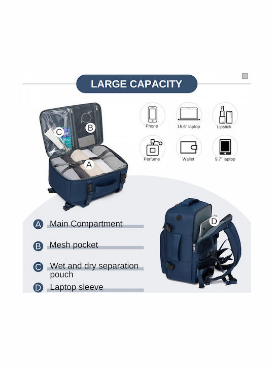 Miss Lulu Backpack Navy Μπλε