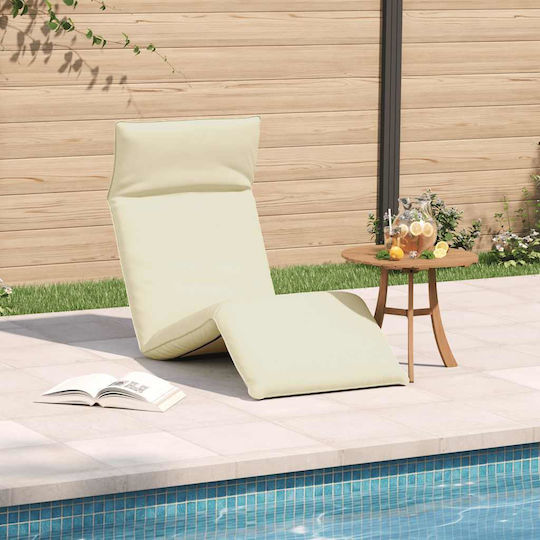 vidaXL Beach Sunbed Ecru Foldable Metallic 175x54cm
