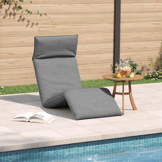 vidaXL Beach Sunbed Gray Foldable Metallic 175x54cm