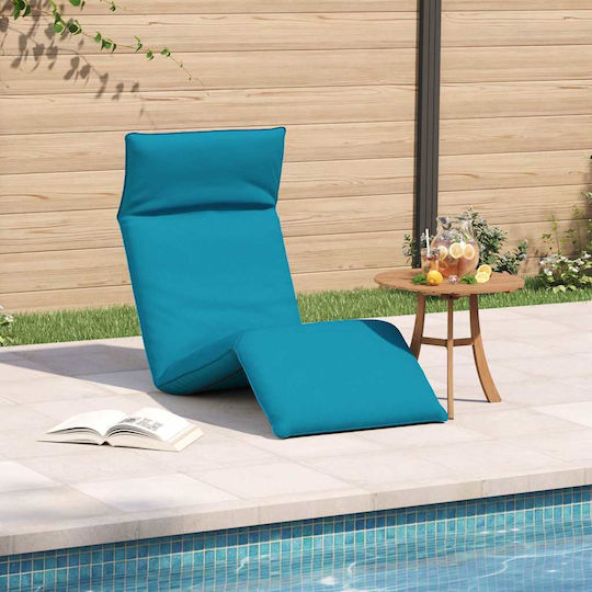 vidaXL vidaXL Beach Sunbed Light Blue Foldable Metallic 175x54cm