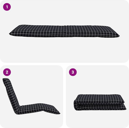 vidaXL vidaXL Beach Sunbed Black Foldable Metallic 175x54cm