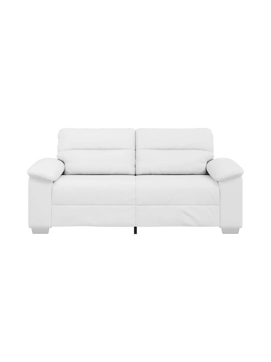 Two-Seater Couch Artificial Leather White 180x81x84cm