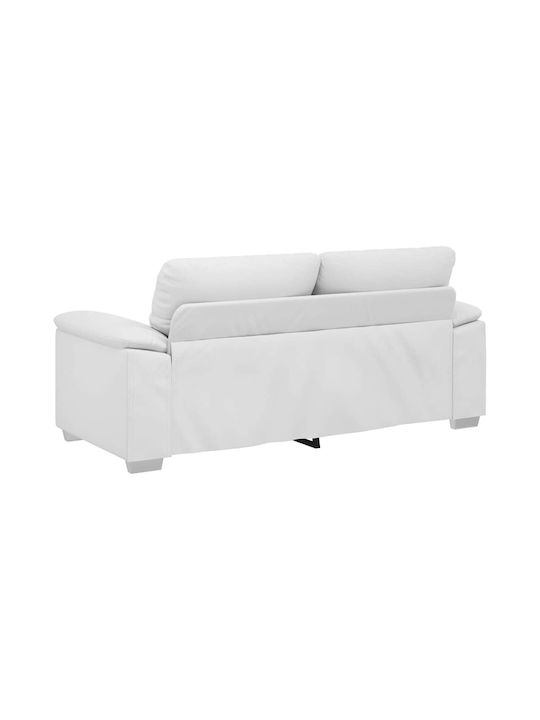 Two-Seater Couch Artificial Leather White 180x81x84cm