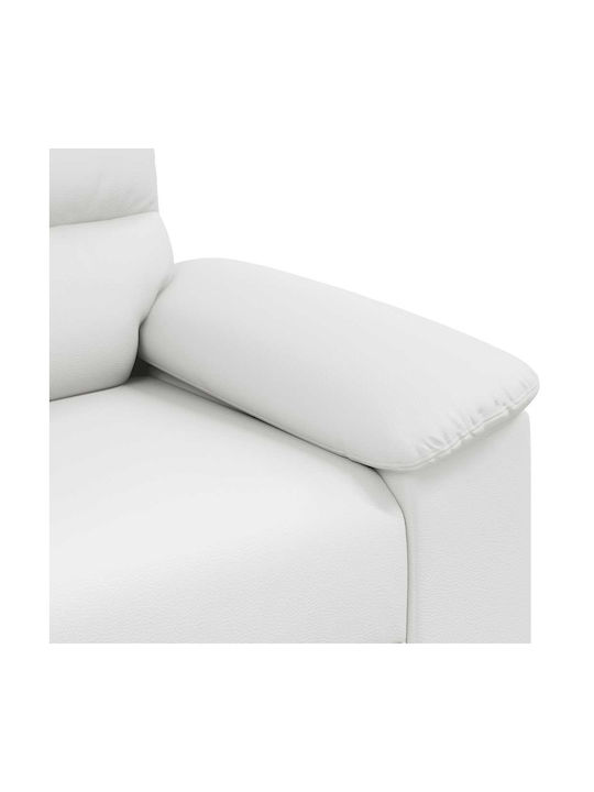Two-Seater Couch Artificial Leather White 180x81x84cm