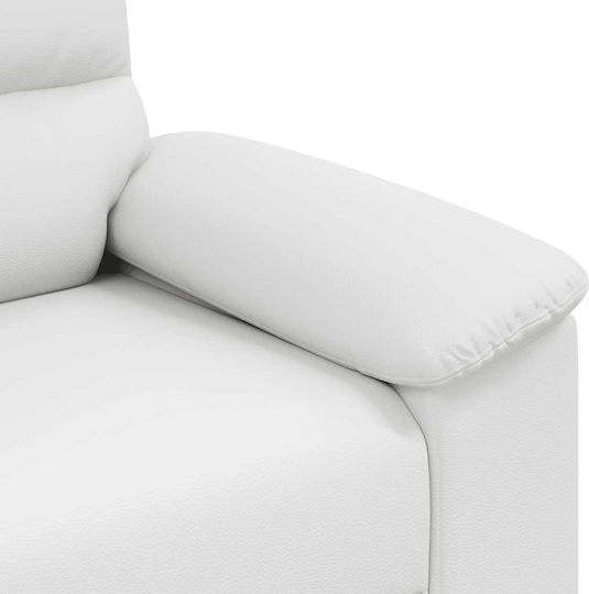 Canapea Cu Două Locuri Din Piele Ecologică Albă 180x81x84cm