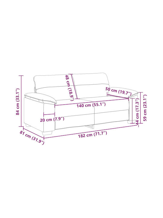 Two-Seater Couch Artificial Leather White 180x81x84cm