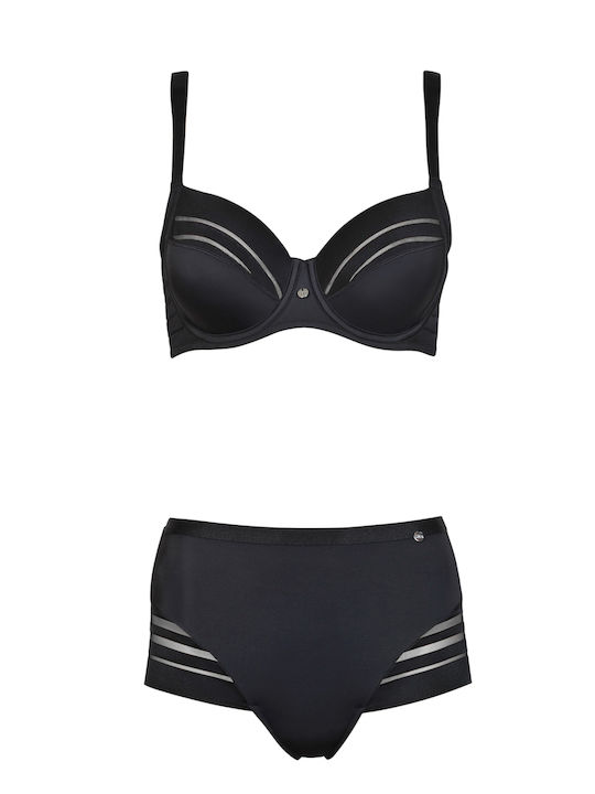 Μαύρο Σουτιέν χωρίς Ενίσχυση με Μπανέλες