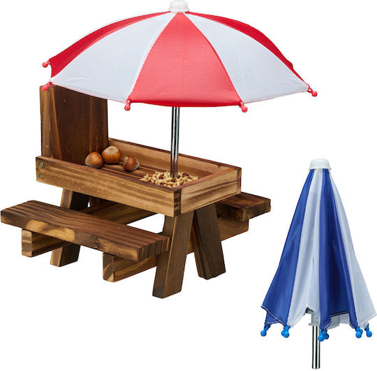 Relaxdays Tisch Eichhörnchen 2 Regenschirme