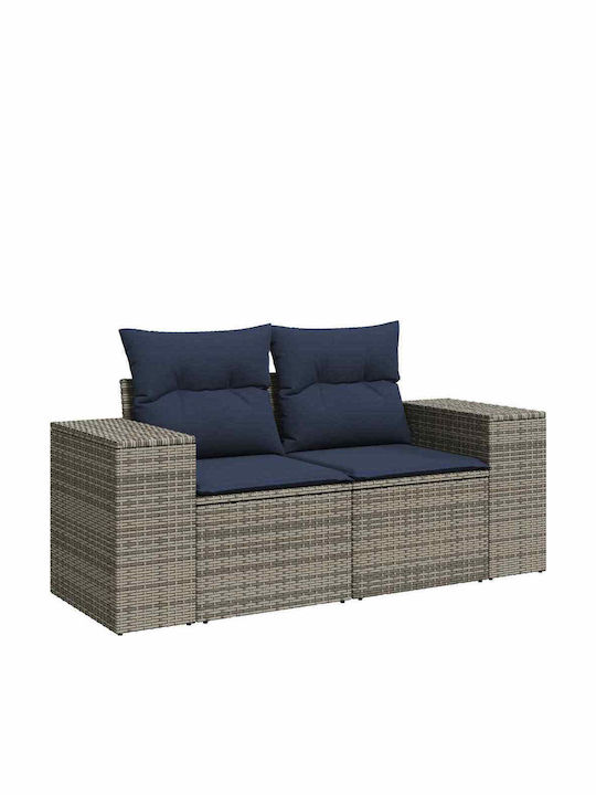 Ecksofa Outdoor Rattan mit Kissen 62x62x69cm