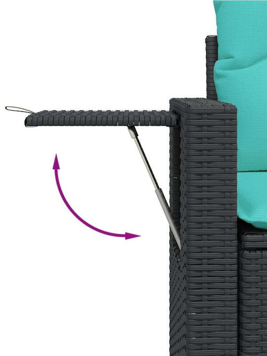Ecksofa Outdoor Rattan mit Kissen 62x62x69cm