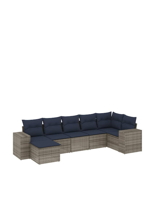 Ecksofa Outdoor Rattan mit Kissen 62x62x69cm