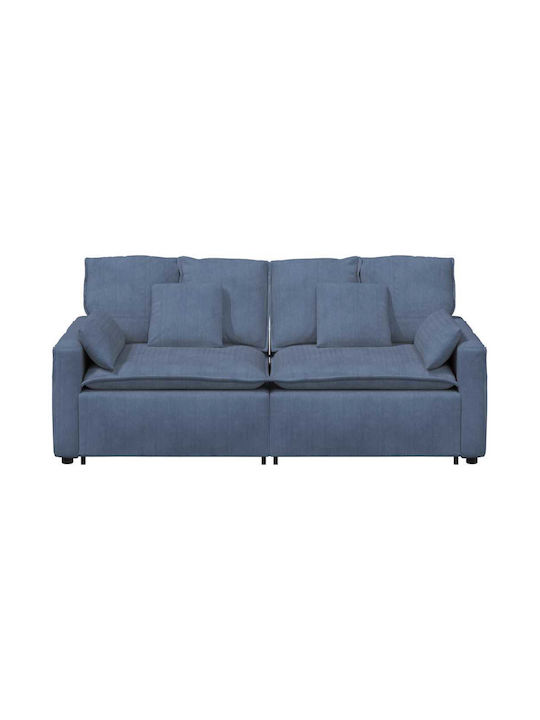 Dreisitzer Sofa Blau 224x105x64cm