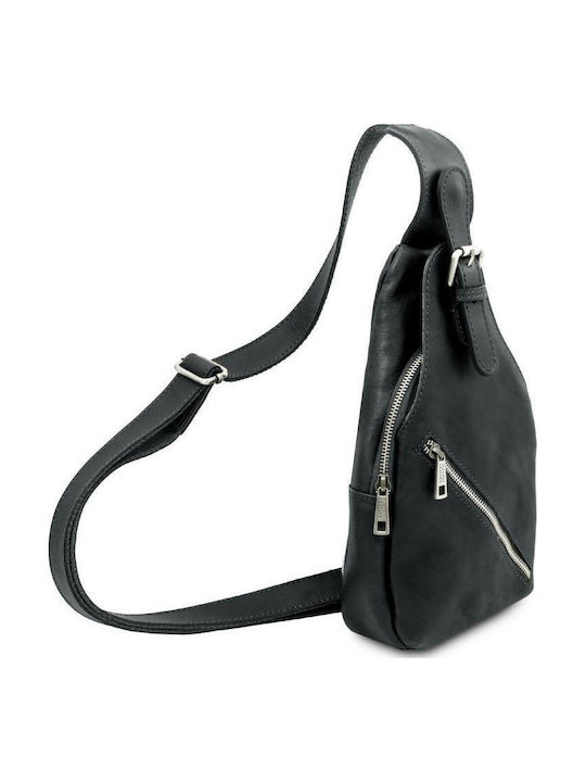 Leder Herren Tasche Schulter Crossbody Schwarz