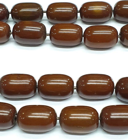Roloi Komboloi Worry Beads with 21 Beads Made of Resin Length 38cm Brown