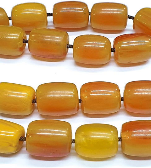 Roloi Komboloi Worry Beads with 17 Resin Beads Length 30cm Yellow