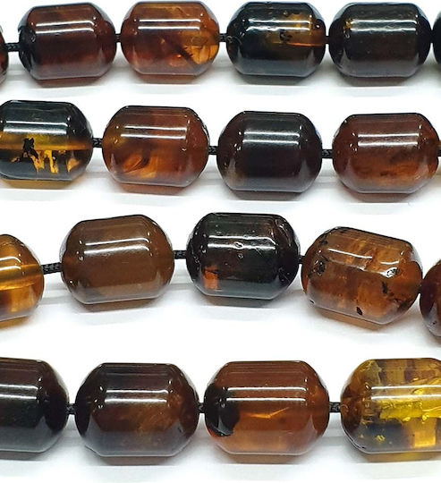 Roloi Komboloi Worry Beads with 33 Amber Beads Length 41cm Brown