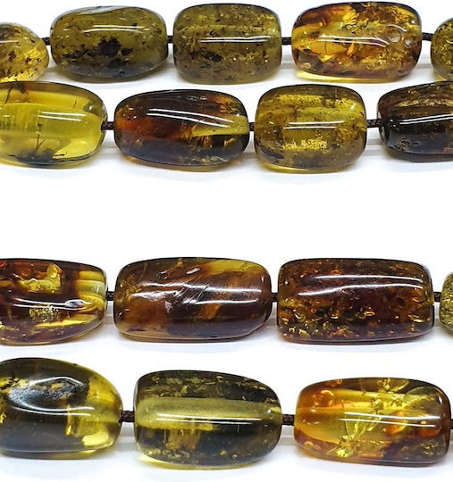 Roloi Komboloi Worry Beads with 17 Amber Beads Length 31cm Multicolour