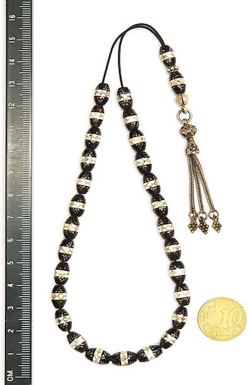 Roloi Komboloi Worry Beads with 27 Beads Made of Yusuri Length 27cm Multicolour