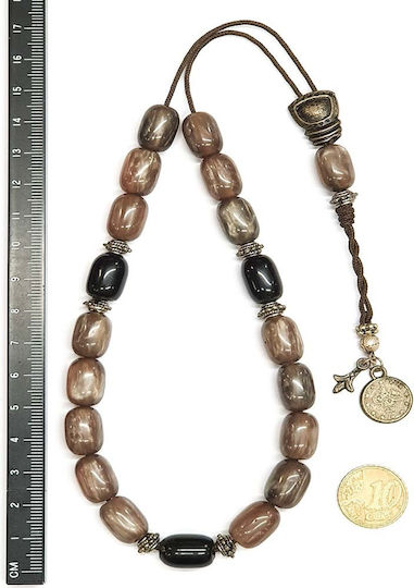 Roloi Komboloi Worry Beads with 19 Beads Made of Resin Length 32cm Multicolour