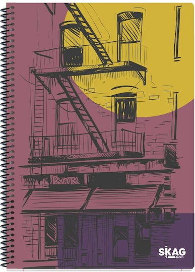 Skag Spiral Notebook Ruled A4 90 Paper Sheets 3 Subjects