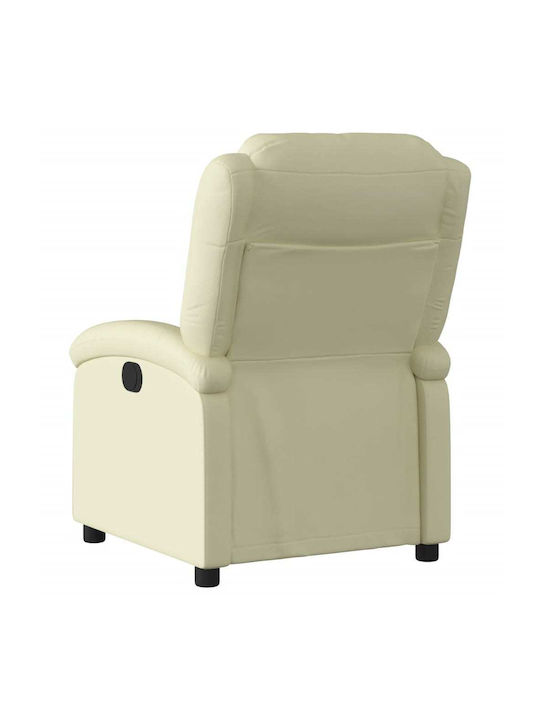 Scaun De Relaxare Relaxează-Te Cu Puf Din Piele Naturală Crem 70x86.5x99.5cm