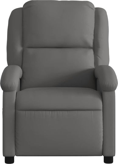 Scaun De Relaxare Relax Masaj Din Piele Naturală Gri 71x86.5x99.5cm