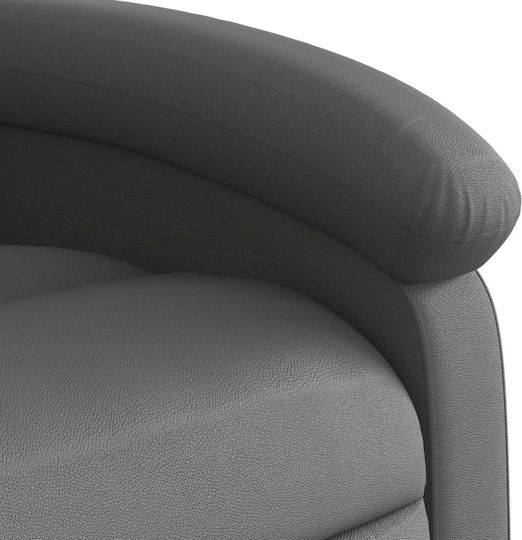 Scaun De Relaxare Relax Masaj Din Piele Naturală Gri 71x86.5x99.5cm