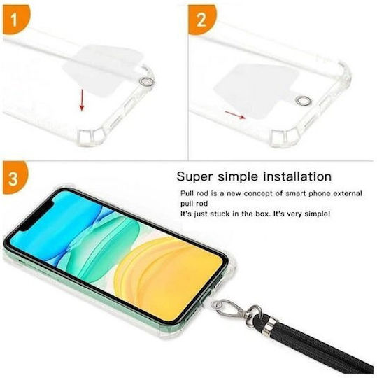 Curea Pentru Gât Lanyard Telefon Mobil Cârlig Metalic 75cm Roșie