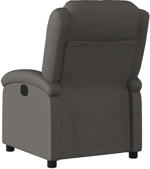 Relax Sessel mit Fußhocker aus Echtem Leder Graue 71x86.5x99.5cm