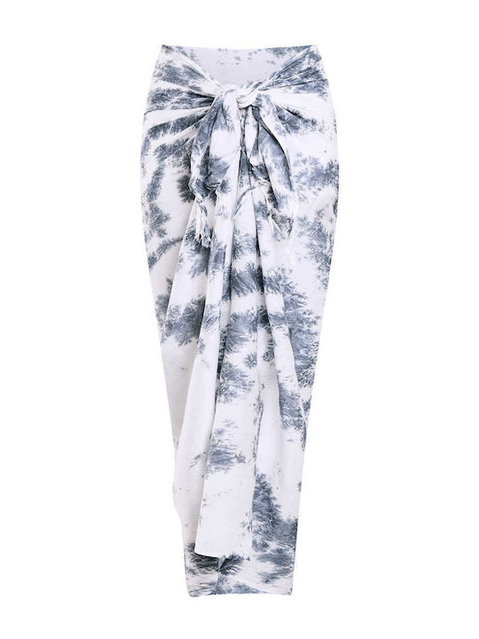 Celestino Women's Printed Gray Pareo With Tassels