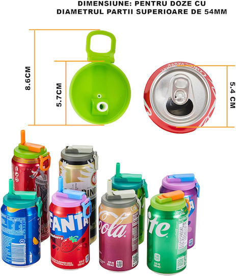 Capac Anti-Varsare Pentru Doze Alista Home Pai Transparent Model Reutilizabil Mâner De Transport Din Plastic 5.4 Cm Gri