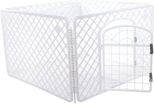 Parc pentru Câini din Plastic de Culoare Albă 85 x 85 x 60 cm