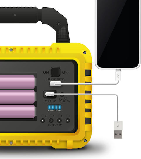 Alista Home Lampă Led Solară pentru Camping cu Lanternă și Powerbank 800lm 10W Galben
