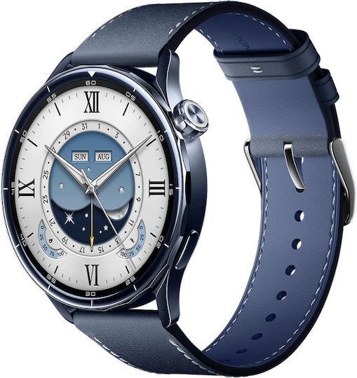 Xiaomi Watch S5 Stainless Steel 46mm Αδιάβροχο με Παλμογράφο (Ceramic Blue)
