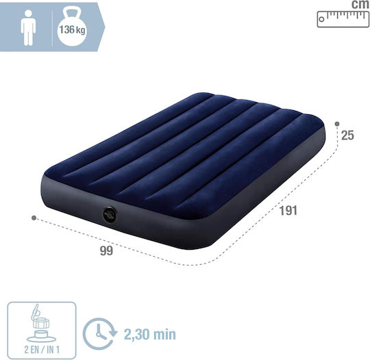 Aufblasbares Camping-Luftmatratze Einzel 191x99x25cm Blaue