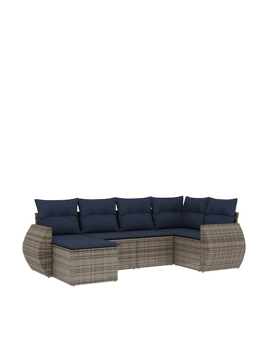 Canapea De Colț De Exterior Din Rattan Cu Perne 62x62x69cm