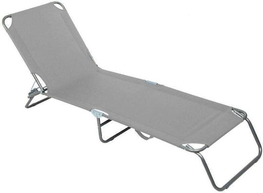 Enero Gray Foldable Steel Beach Sunbed 77x12.5x60cm