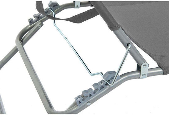 Enero Gray Foldable Steel Beach Sunbed 77x12.5x60cm