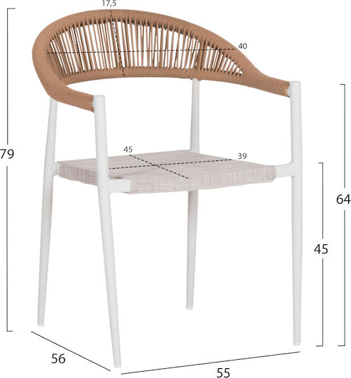 Set Dining de Exterior Berg 5 Piese Alb