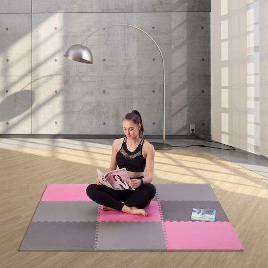 One Fitness Gymnastikmatten Puzzle Gymnastikmatten Grau 9Stücke
