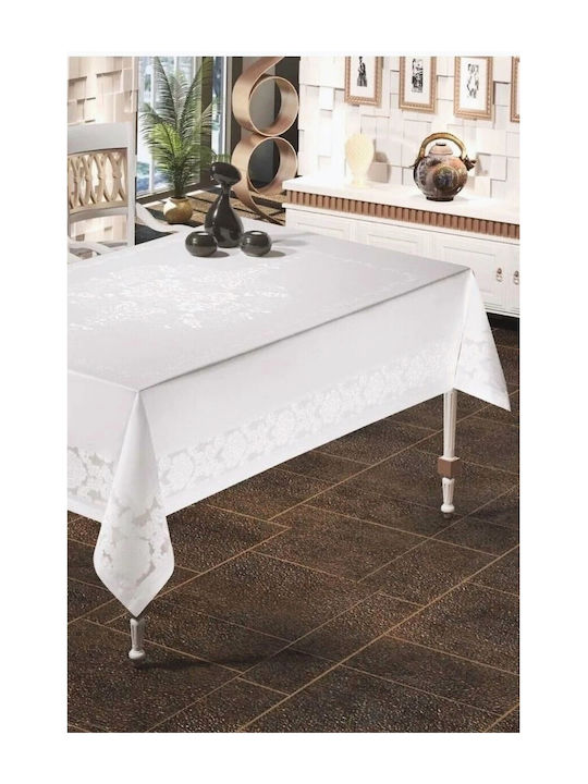 SteweHome Покривка за маса с Дантела Бяла 160x220см