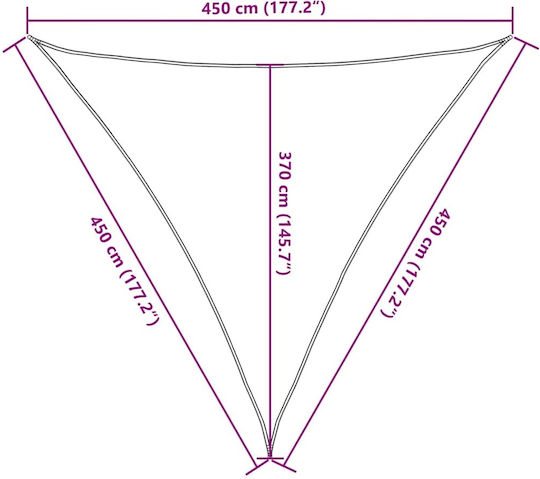 vidaXL Τρίγωνο Πανί Σκίασης Μπεζ 4.5m 160gr/m²