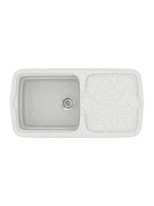 Sanitec Classic 306 Drop-In Kitchen Sink Inox with Faucet M97xW51cm White