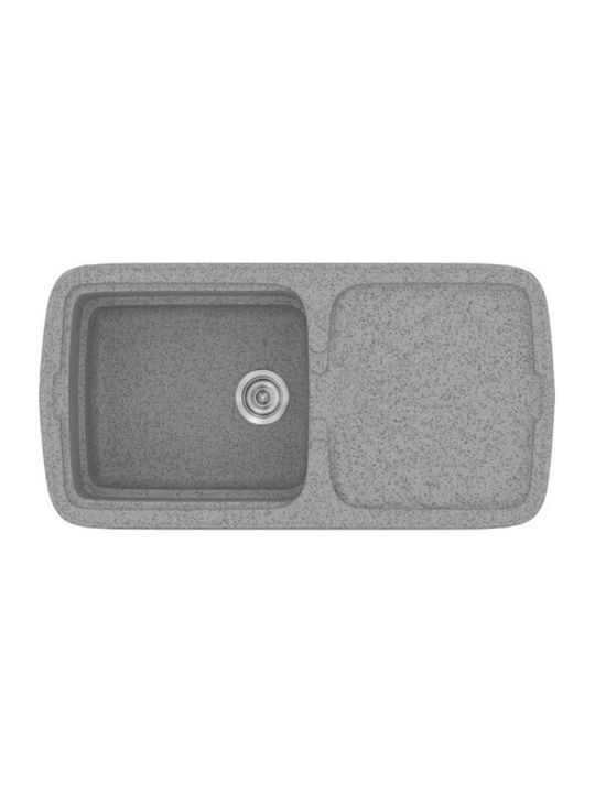 Sanitec Classic 306 Drop-In Kitchen Sink Inox with Faucet M97xW51cm White